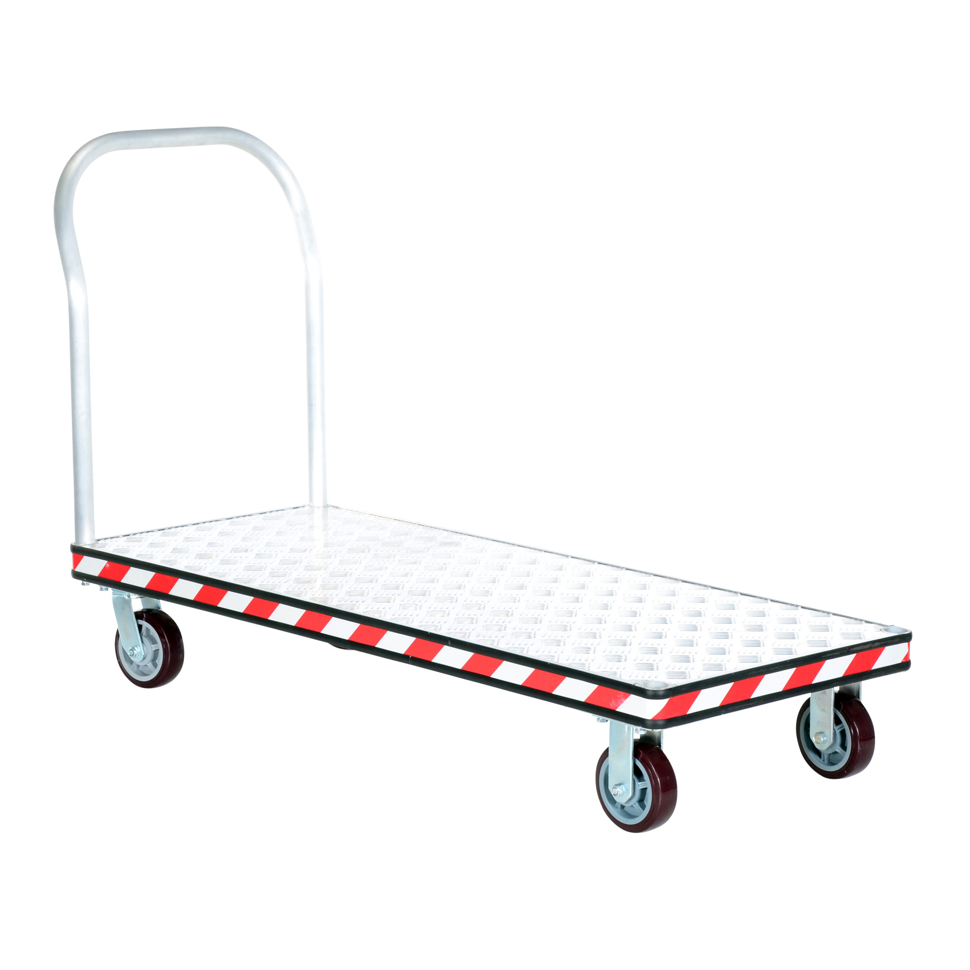 Vestil Aluminum Heavy Duty Tread Plate Platform Truck 24 In. x 60 In. 3600 Lb. Capacity Silver